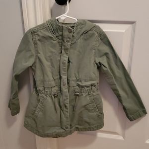 Girl jacket size 6-7 olive green